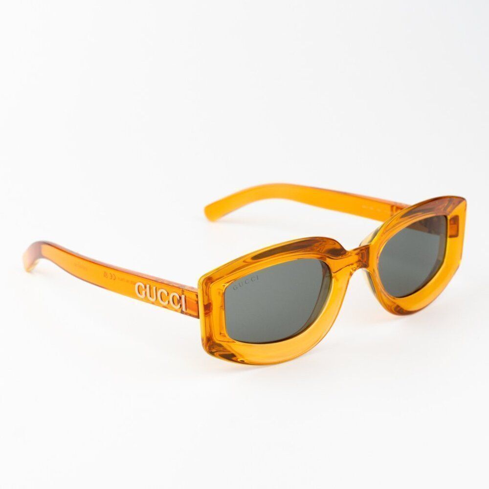 SALE! NEW Gucci GG1719S 005 Orange Grey Women Square Sunglasses GG 1719S - Picture 4 of 11